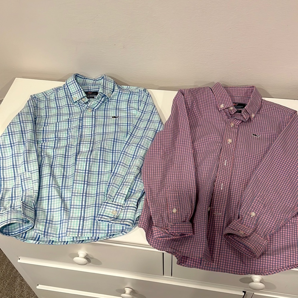 2 size 5 vineyard vine button down shirts great condition
